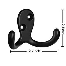 8 Pack Retro Double Prong Coat Hooks Wall Mounted with 25 Screws Hook for Hanging Towels, Coats, Hats,Key, Cap, Cup, Hat,Heavy Bags.