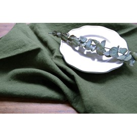 Nankai Tsusho Linnne 0118-071 Pure Linen Kitchen Towel, Approx. 18.1 x 25.2 inches (46 x 64 cm), Green