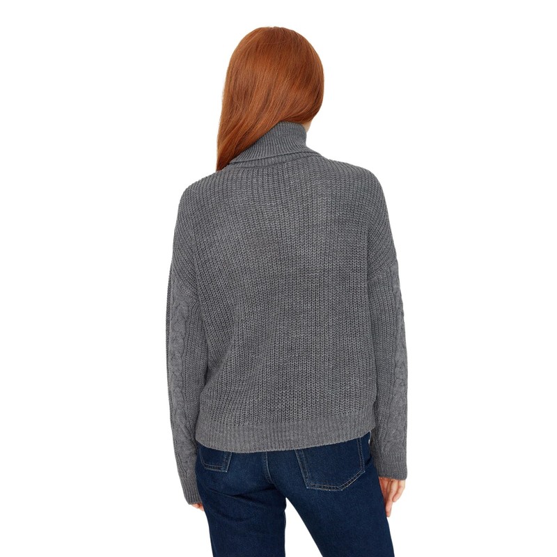 Trendyol Sweater - Gray - Regular