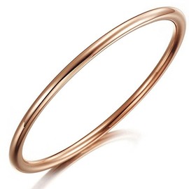 Bangle Real 18k Rose Gold Filled Solid Girls Childs Cuff Bracelet Size 50mm