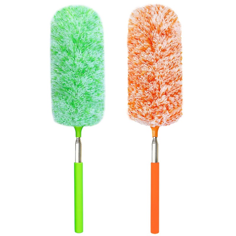 2 Pack Extendable Microfiber Feather Duster, Electrostatic Microfiber Head, Up