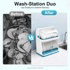 RENFANSHOP 2 Tier Dish Drying Rack,Drain Board with Lid Plastic
