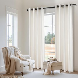 Topfinel 102 Inches Long Custom Blackout Velvet Curtains,Beige Cream Soundproof Pleated Noise Cancelling Curtains Grommet for Traverse Rods, Viral Drapes 2 Panels for Living Room Bedroom