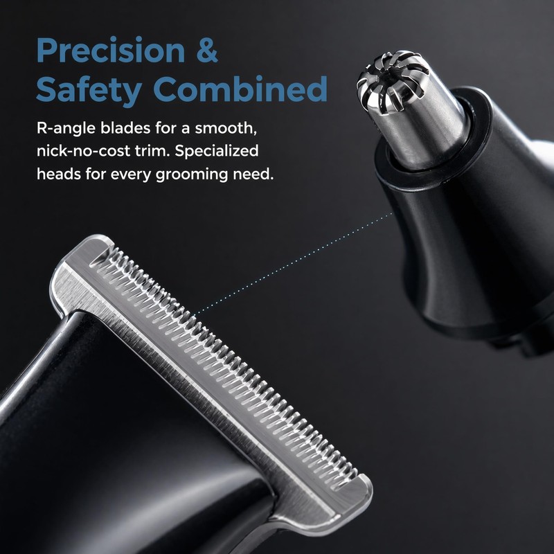 Rasoio Corpo Uomo 5 in 1, IPX7 Impermeabile con Manico