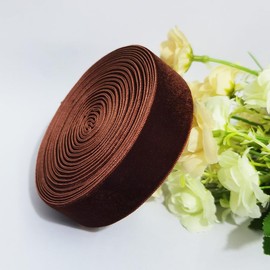 Qingxii Decorr Wedding Christmas Valentin's Day Gift Box DIY Craft Decor Velvet Ribbon (Coffee, 1''x2Yards)