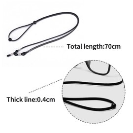 SDKZBFC 4 PCS Glasses Strap,Black Adjustable Fashionable Non Slip Sunglasses Chain Eyeglass Cord, Sport Sunglass String, Glasses Cold for Men Women