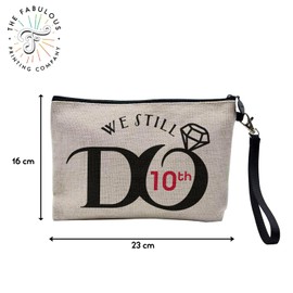 Leinentasche – We Still Do 10th Hochzeitstag Feier Geschenkidee Paar Hochzeit – Kosmetiktasche aus Segeltuch in Leinenoptik – Kulturbeutel – 23,5 x 15 cm, C 10, 23.5 x 15 cm, Kosmetiktasche