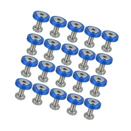 Hihaha 20pcs Motorcycle Blue Fender Bumper Washer Bolt Nuts Kit Fastener Durable Material
