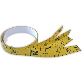Oregon Rule Co. Floor Tape – Adhesive Backed – 2 Inch Wide X 25 Foot Long – Vertical Up – Fractional – 1” Grads – Yellow – 4 Pieces