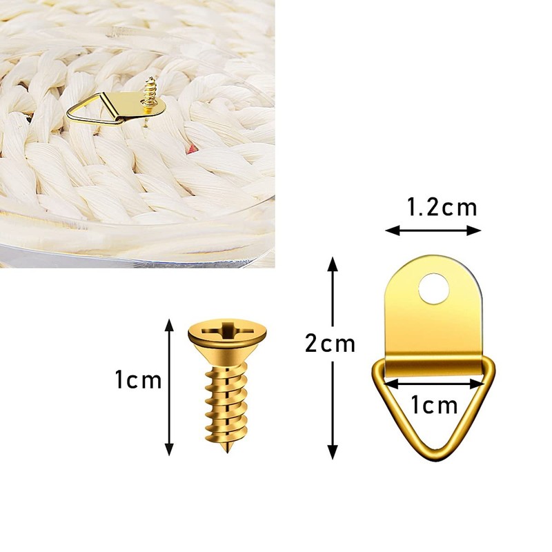 kuou 100 Pcs D Rings Picture Hanging, Small Photo Frame