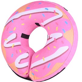 BGGo Inflatable Dog Cone Collar for Dogs After Surgery, Soft Adjustable Blow up Donut Dog E-Collar for Medium Large Dog and Cats