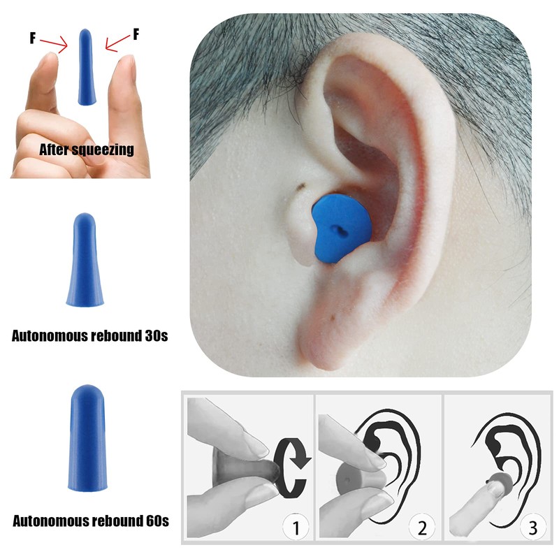 targeal 16PCS Reusable Soft Foam Ear Plugs,Noise Cancelling Earplugs with