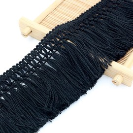 5 Yard 8 cm Wide Cotton Tassel Fringe Tassels DIY Accessories Fringe Trim Tassel Cotton Lace for Clothing Accessories Sewing Crafts Wedding Decoration Craft & Decoration, Black