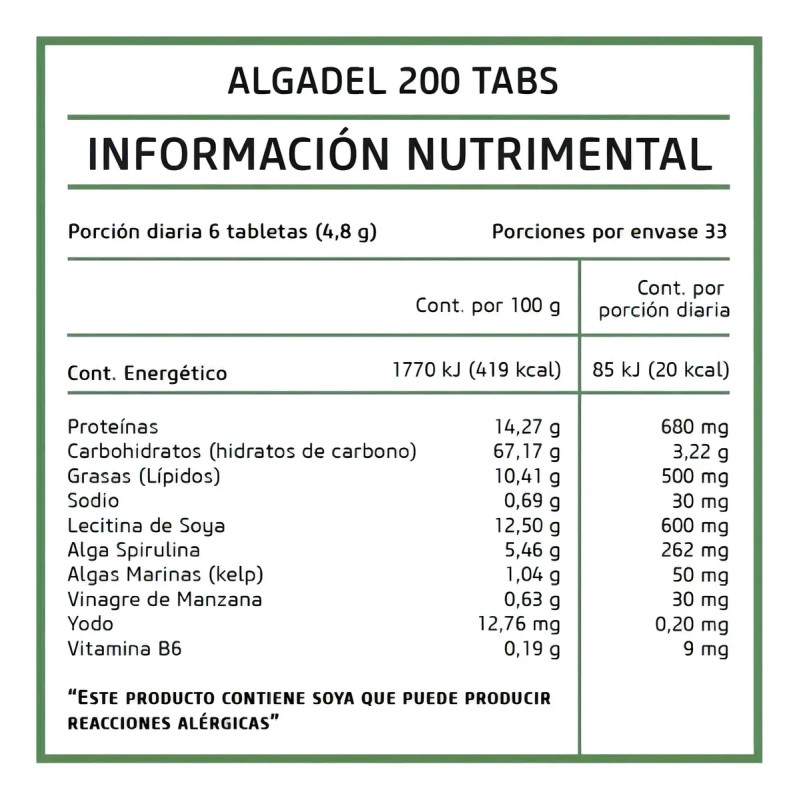 Algadel Todo En Uno 200 Capsulas Pronat Sabor Natural