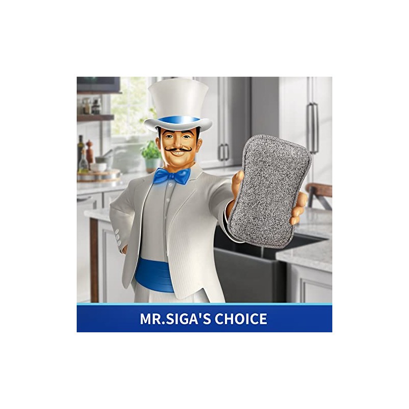MR.SIGA Esponjas Doble Cara Reutilizables para Lavar Platos, Pack de