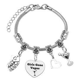 Las Vegas Gift Bracelet Las Vegas Travel Gift Las Vegas Themed Gifts Casino Gambling Gifts for Best Friend Sister Bestie Bff Bachelorette Gifts Gone Vegas Vacation Gifts Christmas Birthday Gifts