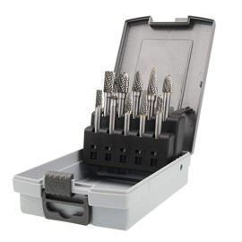 OSIDU Carbide Burr Set 10pcs Die Grinder Bits 1/2 Inch Cutting Burrs 1/4 Inch Shank Double Cut Carbide Rotary Burr Set for Die Grinder Drill,Metal Carving,Polishing,Engraving,Drilling