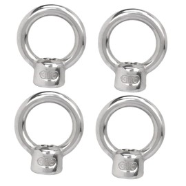 Healvian 4pcs Eye Nut M8 Tie- Downs Eye Bolt Eye Shape Hanging Hooks Heavy Duty Screw Bolt Pipette Filler Bulb Eye Screws Funnel Adapters Size Ring Bolts 316 Stainless Steel Component Rings
