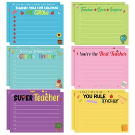 12 Pack Teacher Sticky Notes Teachers Notepads Set Self-Stick Note Pads 4" x 3" Writing Memo Notes for Teacher Appreciation to Do List Sticky Note for Teachers Thank You Gifts School Office Supplies