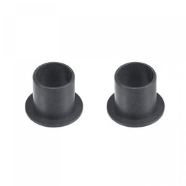 sourcing map Flanged Sleeve Bearing 12 mm Bore 14 mm Outer Diameter 15 mm Length POM Coated Oil-Free Bushings Black Pack of 2