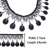 Black Lace Trim Frnge Trim Black Fabric Decorative for Crafts