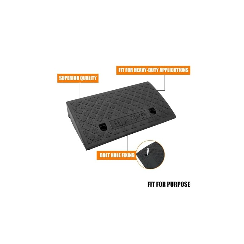EVERGOODS 2PCS Kerb Ramp 49.6 * 27 * 8.8cm Wheelchair