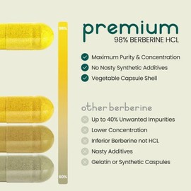 Berberine Capsules 600mg (25:1 Extract) – High Strength Berberine Supplement – Vegan, No Fillers, 60 Capsules | DSO Complete Detox