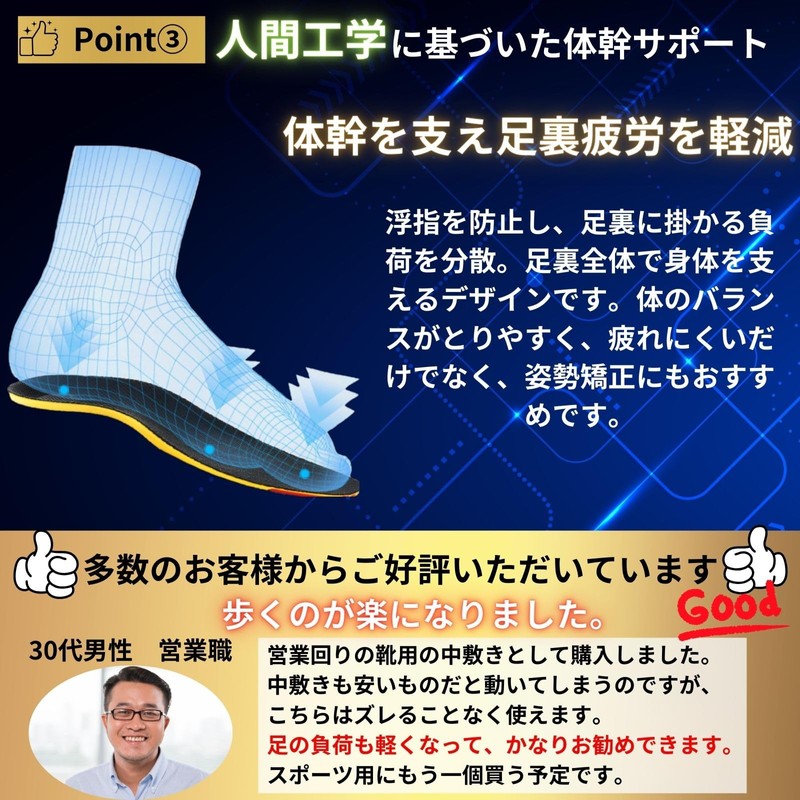 Insole, Insole, [Reduces Strain on Legs, Beautiful Posture], Arch Support,