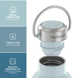 Lifefactory 24-Ounce Stainless Steel Vacuum-Insulated Sport Bottle, Mint