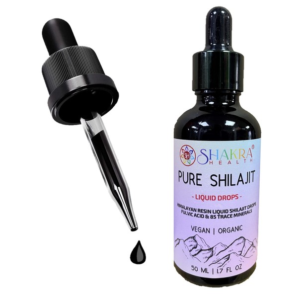 Shilajit Pure Potent & High Strength, Himalayan Liquid Drops 50ml. Authentic, Fulvic Acid & Natural Trace Mineral Complex. Organic & Vegan