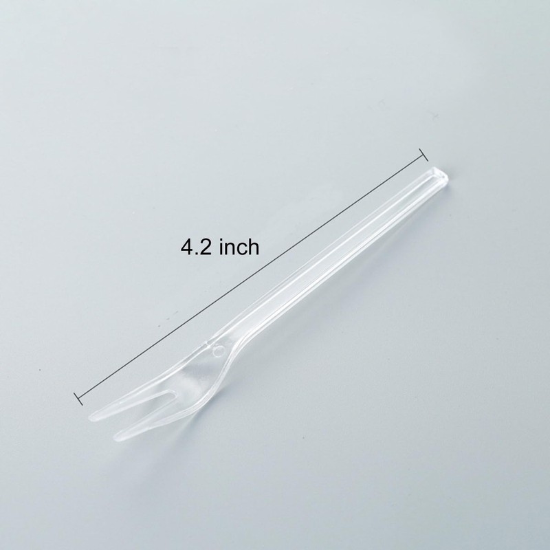 Chenshuo,Disposable Plastic Fruit Forks, Exquisite Appetizer Forks Dessert Cocktail Forks