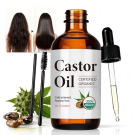 SADOWAY Aceite de Ricino Orgánico para Cabello Seco y Maltratado, Cabello Visiblemente Más Suave, Brillante y Saludable, Cuidado para Pestañas, Cejas 
