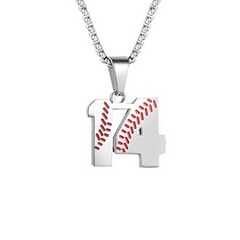 ZRAY Inspiration Baseball Jersey Number Necklace Stainless Steel Charms Number Pendant for Men (14)