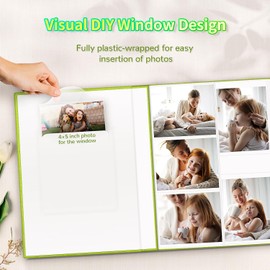 Artfeel Photo Album 4x6 with 1000 Pockets,Slip-in Picture Albums,Linen Cover Memory Book with Front Window,White Page Vertical Photo Book for Wedding,Family,Anniversare,Baby,Vacation