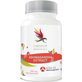Carnium Botanicals Ashwagandha Kapseln - Hochdosierte Ashwagandha KSM-66 Extrakt 600 mg – 60 Vegane Kapseln