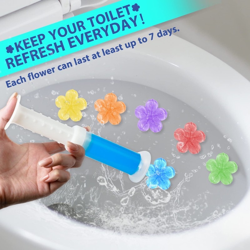 TaikaoQi Toilet Gel Stamp, 6Pcs/72 Count Flower Fragrance Bathroom Deodorizer