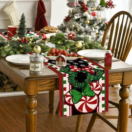 Christmas Table Runner Christmas Cartoon Mouse Table Cover New Year Winter Xmas Decor Red Christmas Decorations for Home Party