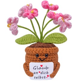 Mwmoeen Pocket Hug Positive Flower, Positive Creative Knitting Wool Sunflower, Positive Potato German Pocket Hug Lucky Charm for Friends, Colleagues and Family