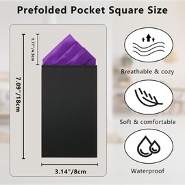 LHXzizizi Prefolded Pocket Squares for Men, Suit Mens Handkerchiefs, Men Pocket Square Hankies for Party Banquet Prom Wedding (Triangle Purple)