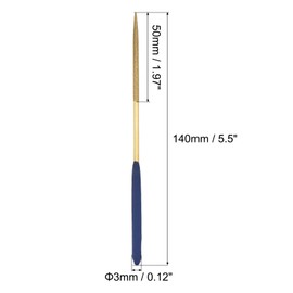 sourcing map Diamond Needle File Titanium Coated Round File Hand Tool with TPU Handle for Metal Stone Wood 3 mm x 140 mm Pack of 2
