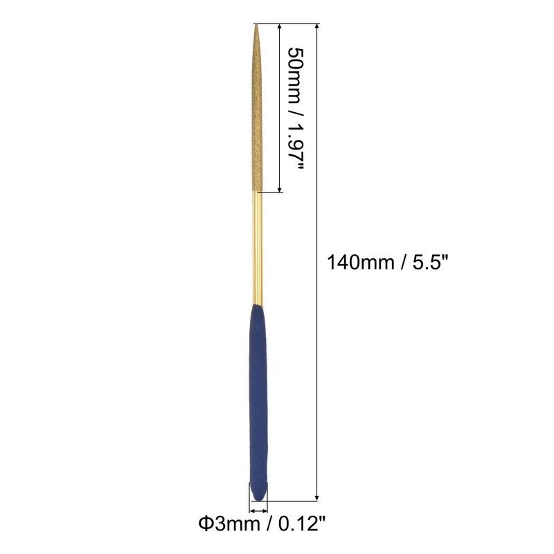 sourcing map Diamond Needle File Titanium Coated Round File Hand