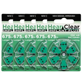 Hear Clear Size 675P PR44SP Cochlear Implant 1.45V Hearing Aid Batteries (30 Batteries)