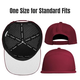 Varpepe Performance Snapback Hats for Men Women,Flat Bill Brim Cap,Golf,Running,Workout