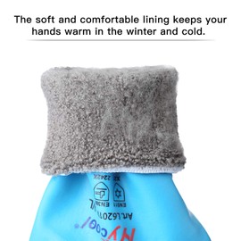 Work Gloves, Winter, Waterproof – DS Safety, Thermal, Warm, Assembly, Double Layer, Grip, Nylon, Insulated, Blue