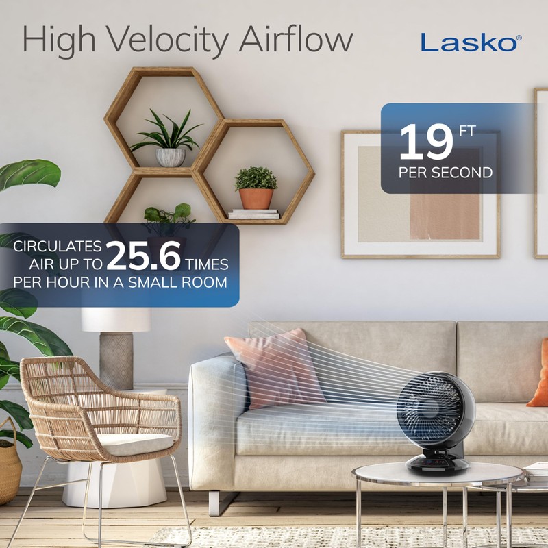 Lasko Air Circulator Fan, Whirlwind Orbital Motion Table Fan, 3