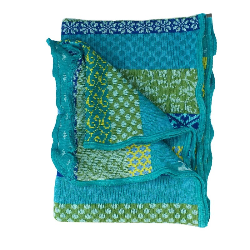 Invero, Pattern Scarf Flora, 100% Cotton (KBA), Caribbean