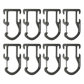 Molle Attachment Backpack Gear Tactical Aluminum Carabiner Snap D-Ring Clip Hook (Dark Grey (8-Pack))