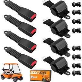 GODCTSUP 4PCS Golf Cart Seat Belts Kit for Club Car, EZGO, Yamaha Carts, 42" Retractable Universal Seat Belts Kit for Most People, Street Legal Seat Belt Golf Carts Front&Rear Seat (Without Bracket)