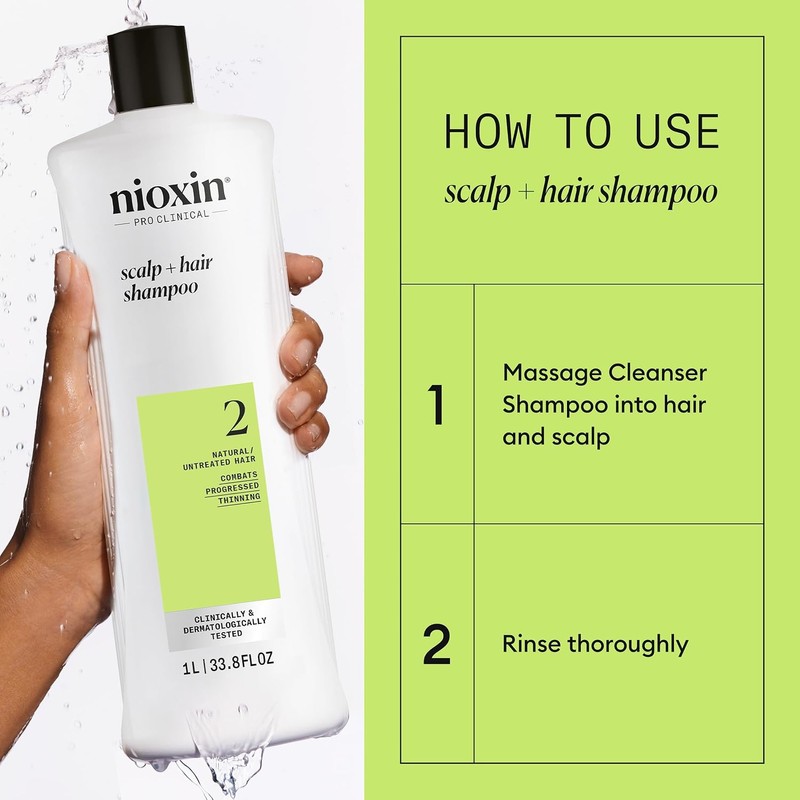 Nioxin Cleanser Shampoo System 2 for Fine Hair with Progressed