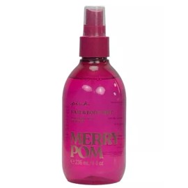 VICTORIA'S SECRET PINK MERRY POM HAIR & BODY MIST SPRAY HYALURONIC ACID 8 oz